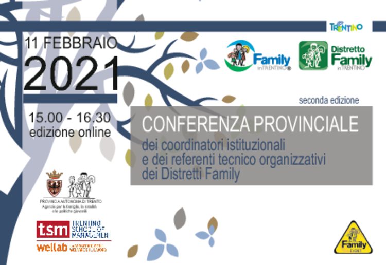 Conferenza provinciale dei coordinatori istituzionali e dei referenti tecnico organizzativi dei Distretti Family
